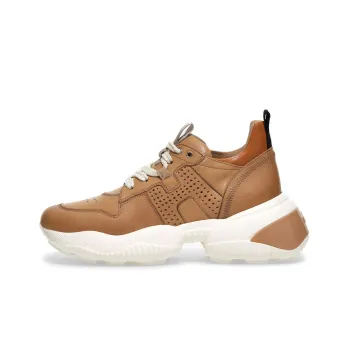 HOGAN Interaction Abrasion Resistant Low Top Casual Shoes Women's Brown