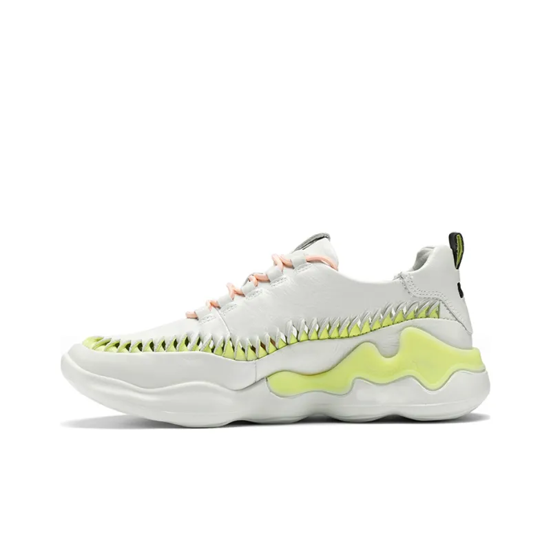Ecco Jump Dance Cushioning Anti Slip And Wear Resistant Coverage Low Top Casual Shoes Women's Yellow White-0