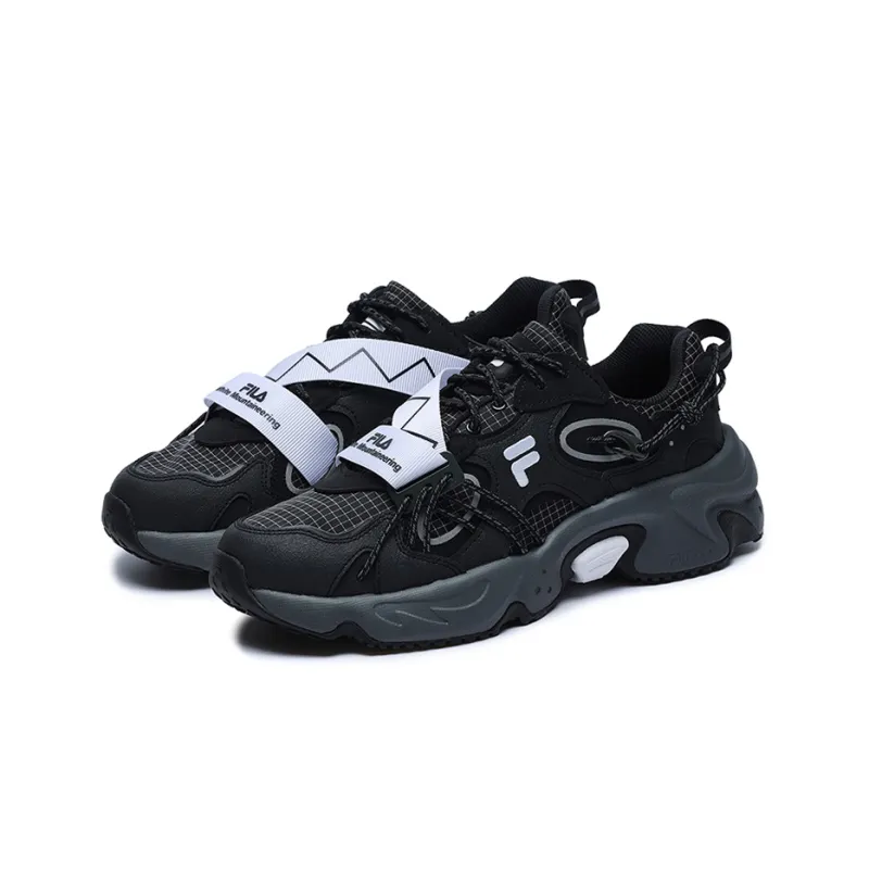 FILA FUSION Raccoon XWM Anti Slip And Wear Resistant Lightweight Low Top Casual Shoes Women's Black Gray-1