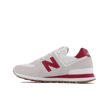 New Balance 574 White Red Gum