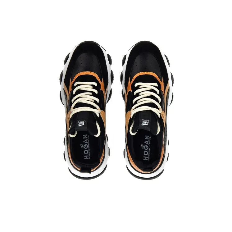 HOGAN Hyperactive Cushioning, Slip Resistant, And Abrasion Resistant Mid Top Casual Shoes Women's Black Brown-2