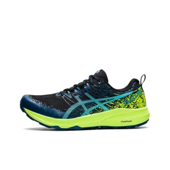 Asics Fuji Lite 2 Running Shoes Men Low-Top Dark Blue/Neon Green