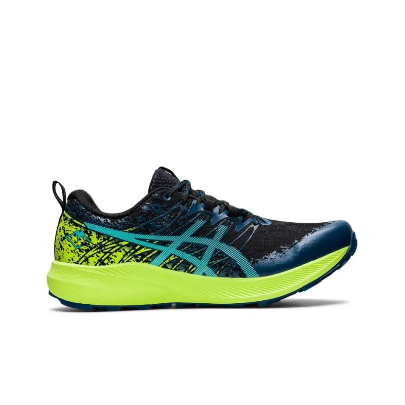 Asics Fuji Lite 2 Running Shoes Men Low-Top Dark Blue/Neon Green-1
