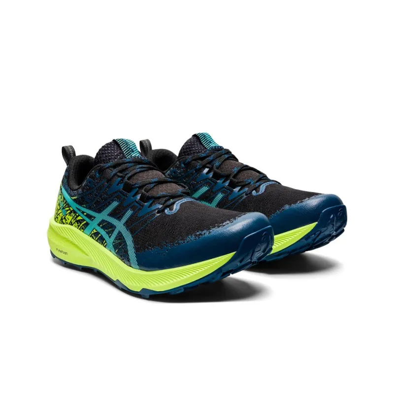 Asics Fuji Lite 2 Running Shoes Men Low-Top Dark Blue/Neon Green-2