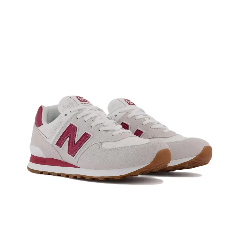 New Balance 574 White Red Gum-2