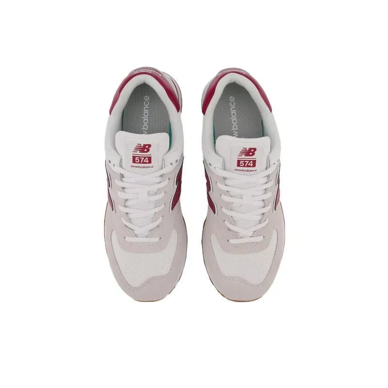 New Balance 574 White Red Gum-3
