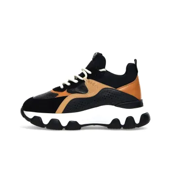 HOGAN Hyperactive Cushioning, Slip Resistant, And Abrasion Resistant Mid Top Casual Shoes Women's Black Brown