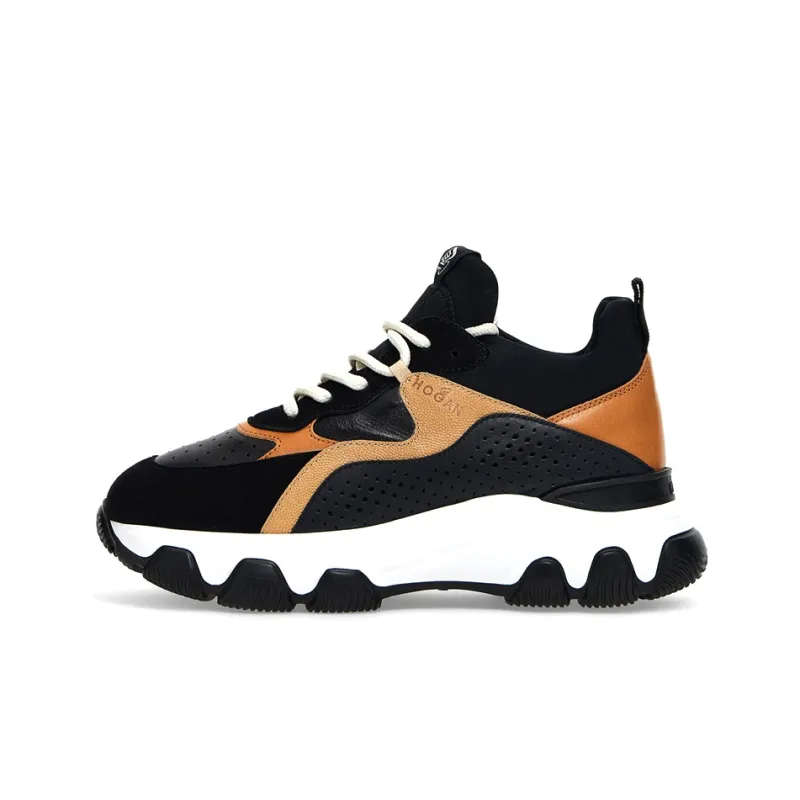 HOGAN Hyperactive Cushioning, Slip Resistant, And Abrasion Resistant Mid Top Casual Shoes Women's Black Brown-0
