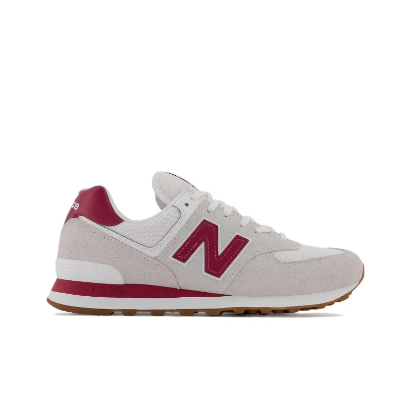 New Balance 574 White Red Gum-1
