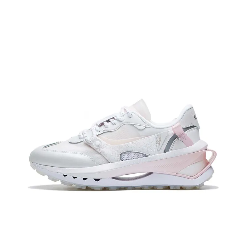 LiNing Fangyuan Premium Cherry Blossom Limited Edition Low Top Sports Casual Shoes Women's White Pink-0