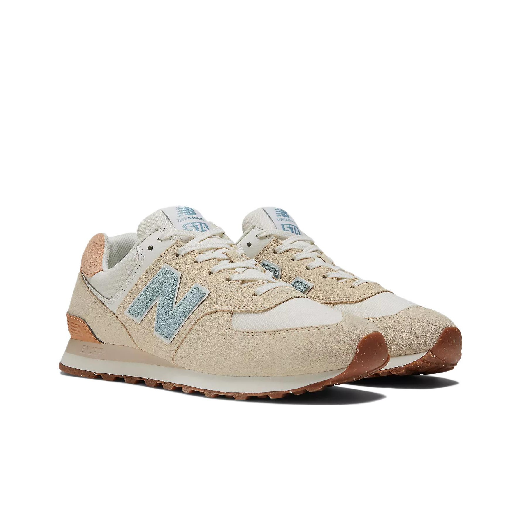 New Balance 574 Beige Light Blue Gum - POIZON New Balance 574 Beige Light Blue Gum - POIZON