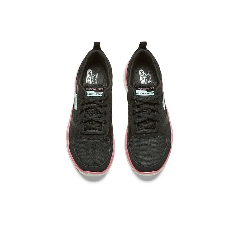 Skechers Glide step Sport Cushioned Slip Resistant Abrasion Resistant Low Top Casual Shoes Women's Black Multicolor-3