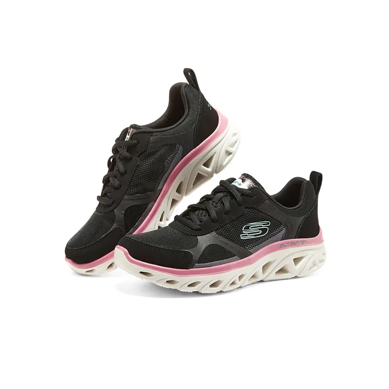 Skechers Glide step Sport Cushioned Slip Resistant Abrasion Resistant Low Top Casual Shoes Women's Black Multicolor-2