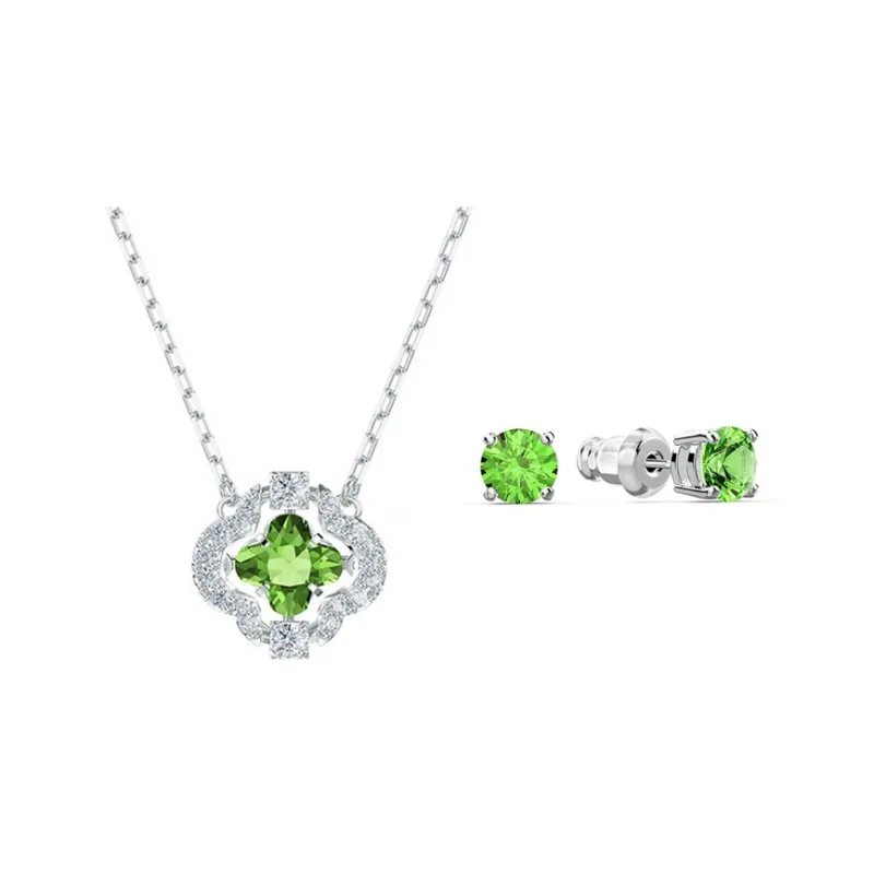 Swarovski Sparkling Dance Necklaces Women's White Gold Plated-0