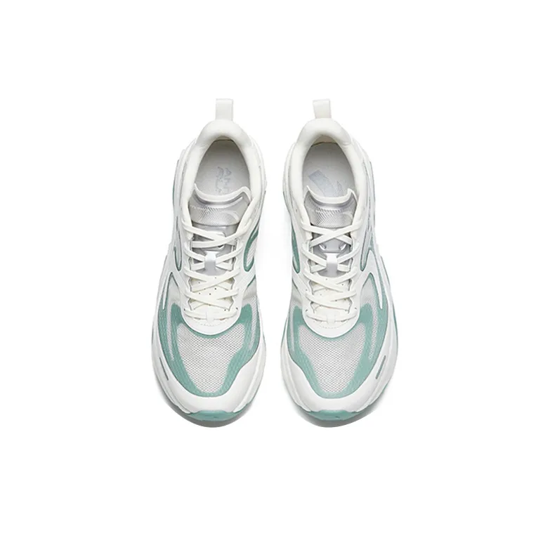 Anta Cushioned Slip Resistant Abrasion Resistant Low Top Running Shoes Men's White Green-2
