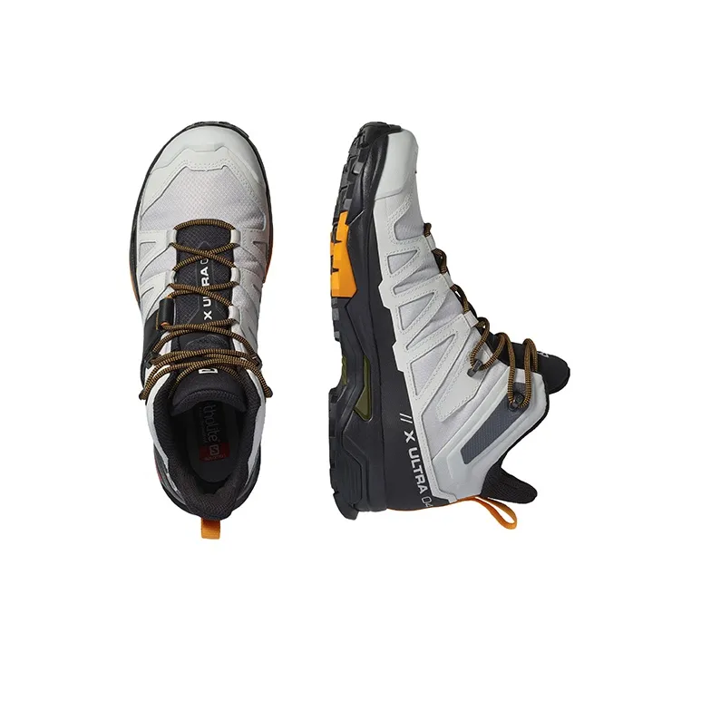 SALOMON X Ultra 4 Wear-Resistant Mid-Top Trekking Shoes Men's Gray Black-3