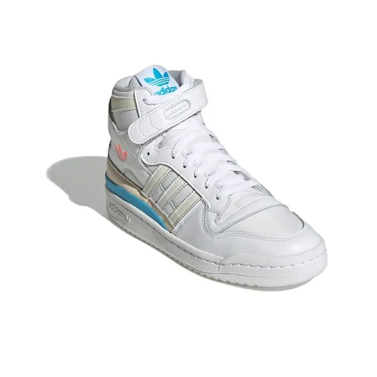 Adidas Forum 84 High White Cream Blue Women's-2