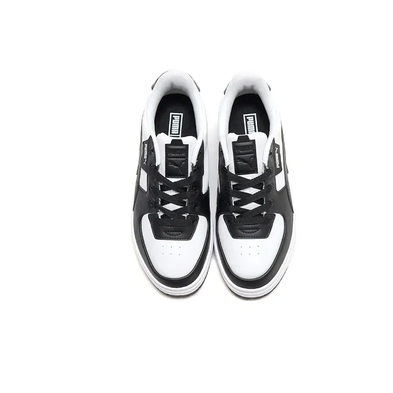 PUMA Cali Dream Lth Low-Top Skateboard Shoes Women's Black White-3