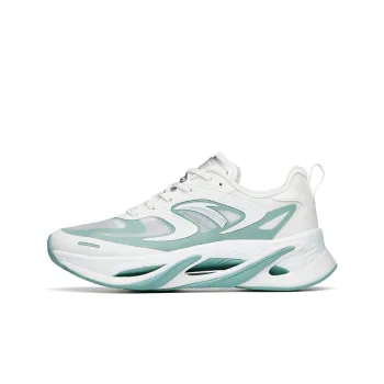 Anta Cushioned Slip Resistant Abrasion Resistant Low Top Running Shoes Men's White Green