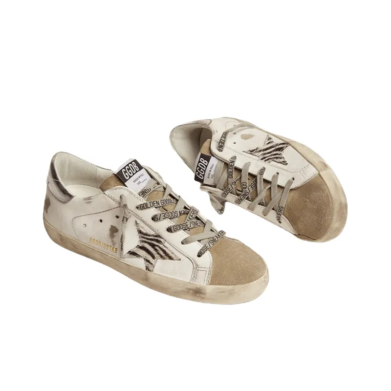 Golden Goose Super Star Stylish Skateboarding Shoes Women's White Distressed Style-2