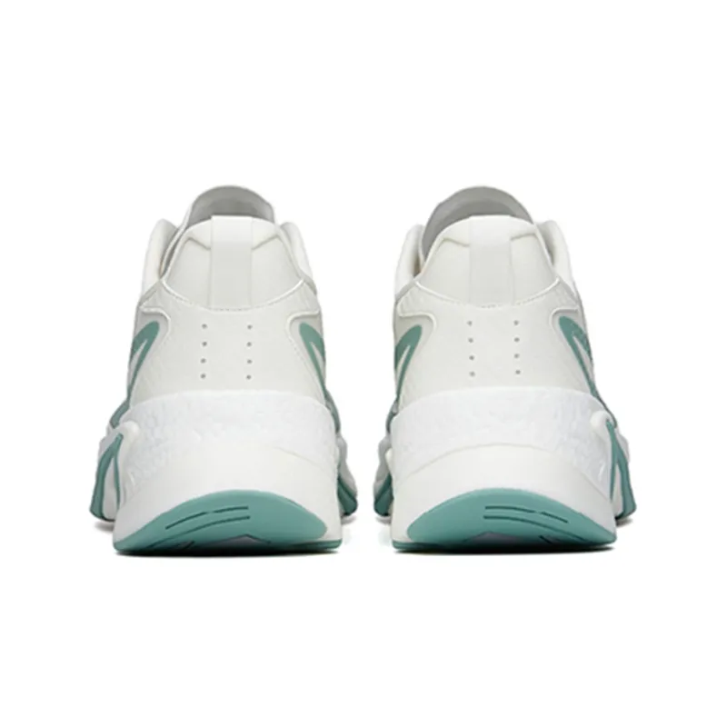Anta Cushioned Slip Resistant Abrasion Resistant Low Top Running Shoes Men's White Green-3