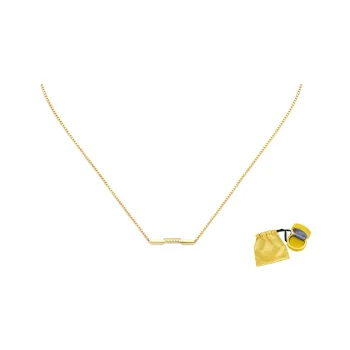 GUCCI 18kt Yellow Gold Link To Love GUCCI Bar Necklace