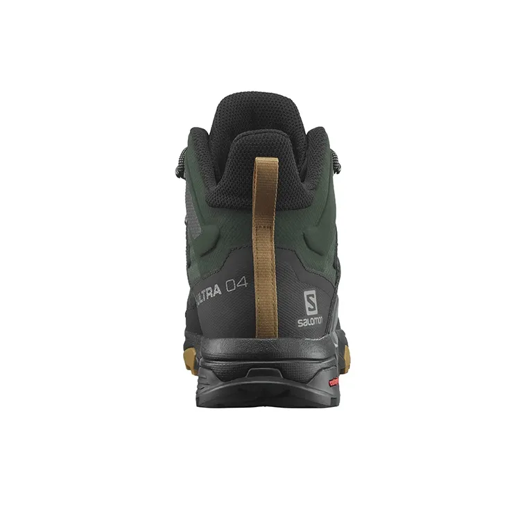 SALOMON X Ultra 4 Wear-Resistant Mid-Top Hiking Trekking Shoes Men's Black Green-3