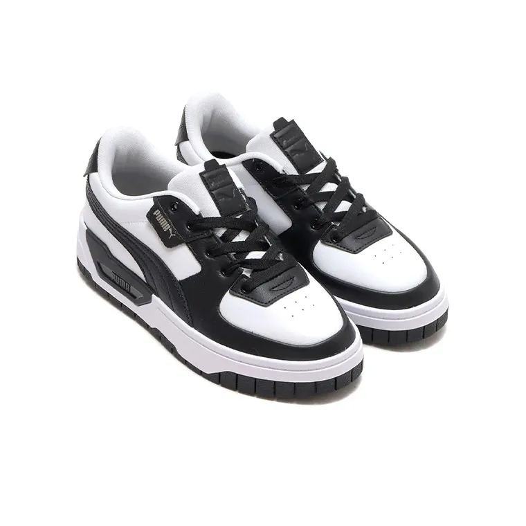 PUMA Cali Dream Lth Low-Top Skateboard Shoes Women's Black White-2