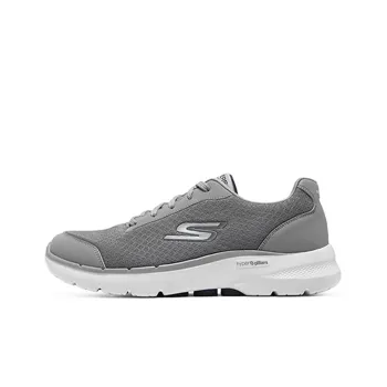 Skechers Go Walk 6 Cushioning Anti Slip Wear Resistant Breathability Low Top Casual Shoes Men's Gray