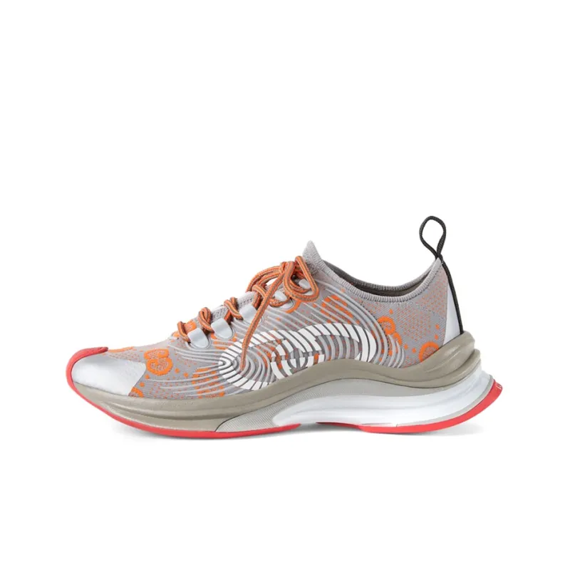 GUCCI RUN Low Top Running Shoes Women's Gray Orange-0