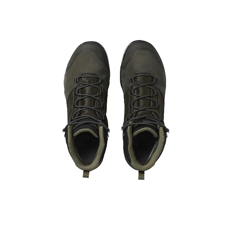 SALOMON X Ultra 4 Wear-Resistant High-Top Trekking Shoes Men's Black Green-2