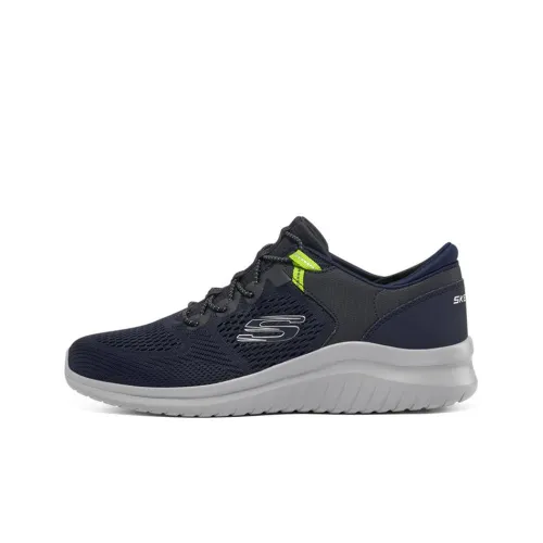 Skechers Ultra Flex 2.0 Casual Shoes Men Low-Top Navy/Lemon Green