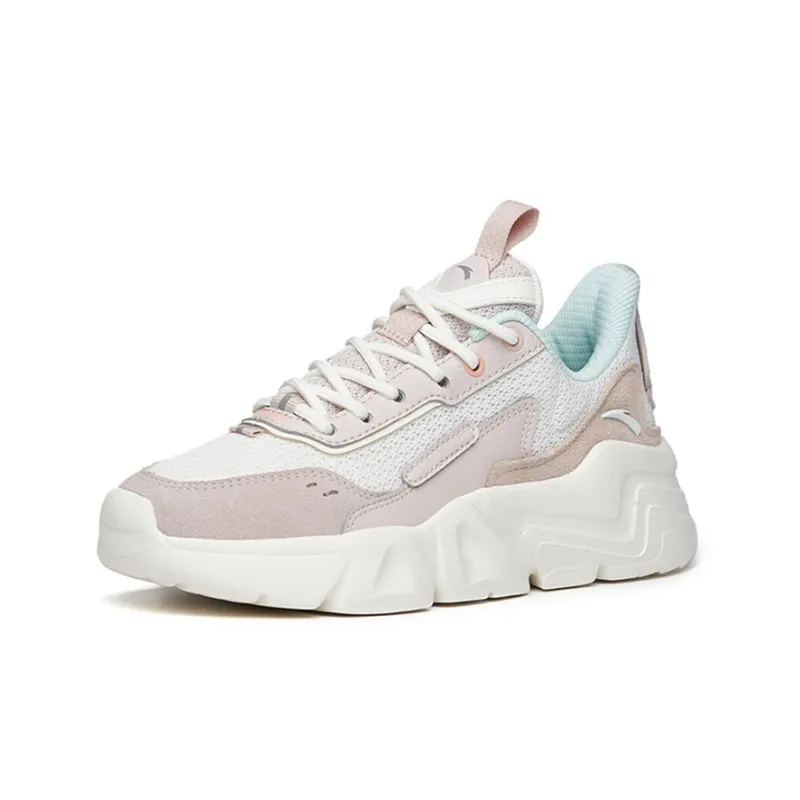 Anta Life Collection Cushioning, Slip Resistant, And Abrasion Resistant Low Top Casual Shoes Women's Gray White Blue-1