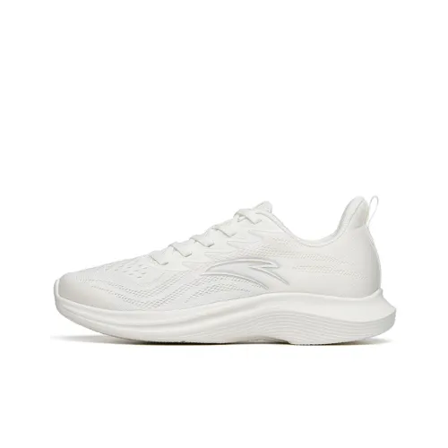 Anta Running Collection Cushioning Slip Resistant And Abrasion Resistant Low Top Sprint Running Shoes Men's Ivory White