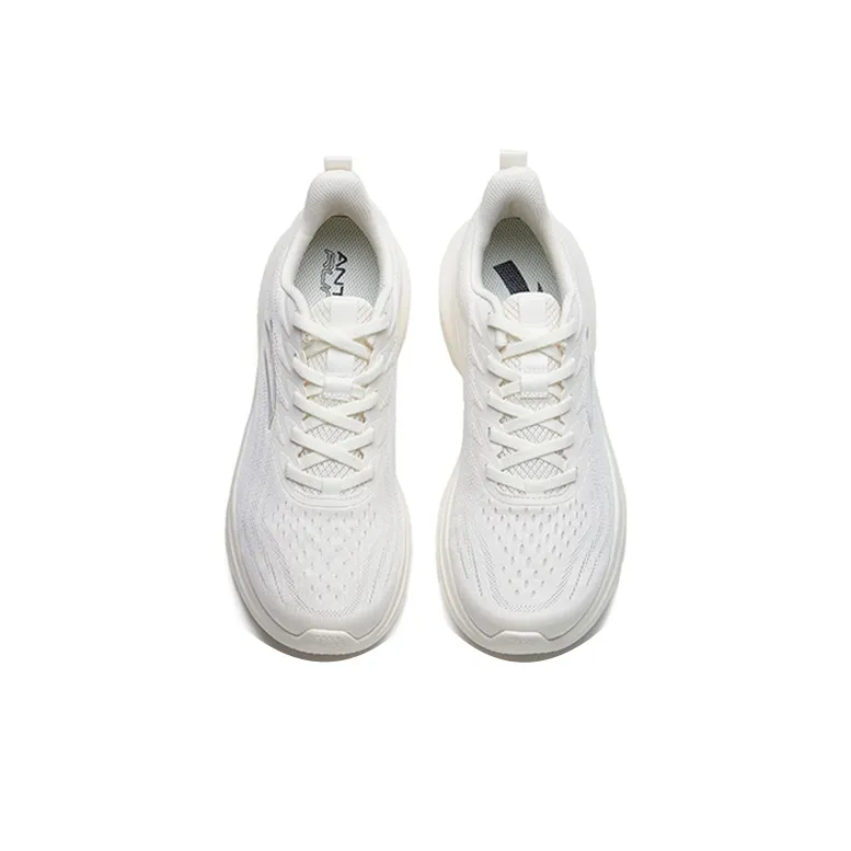 Anta Running Collection Cushioning Slip Resistant And Abrasion Resistant Low Top Sprint Running Shoes Men's Ivory White-2