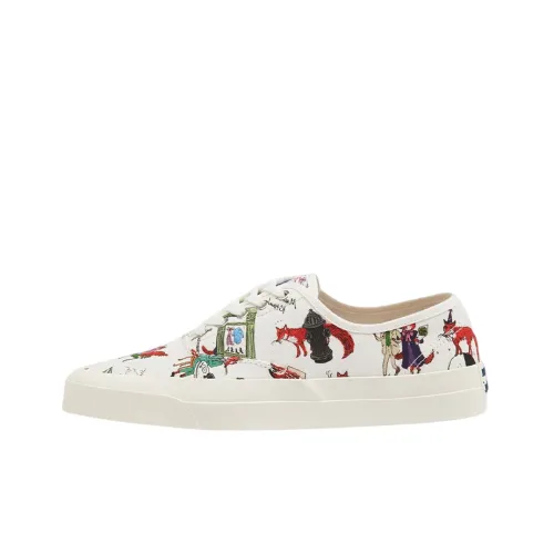 Maison Kitsune Canvas Shoes Unisex Low-Top White