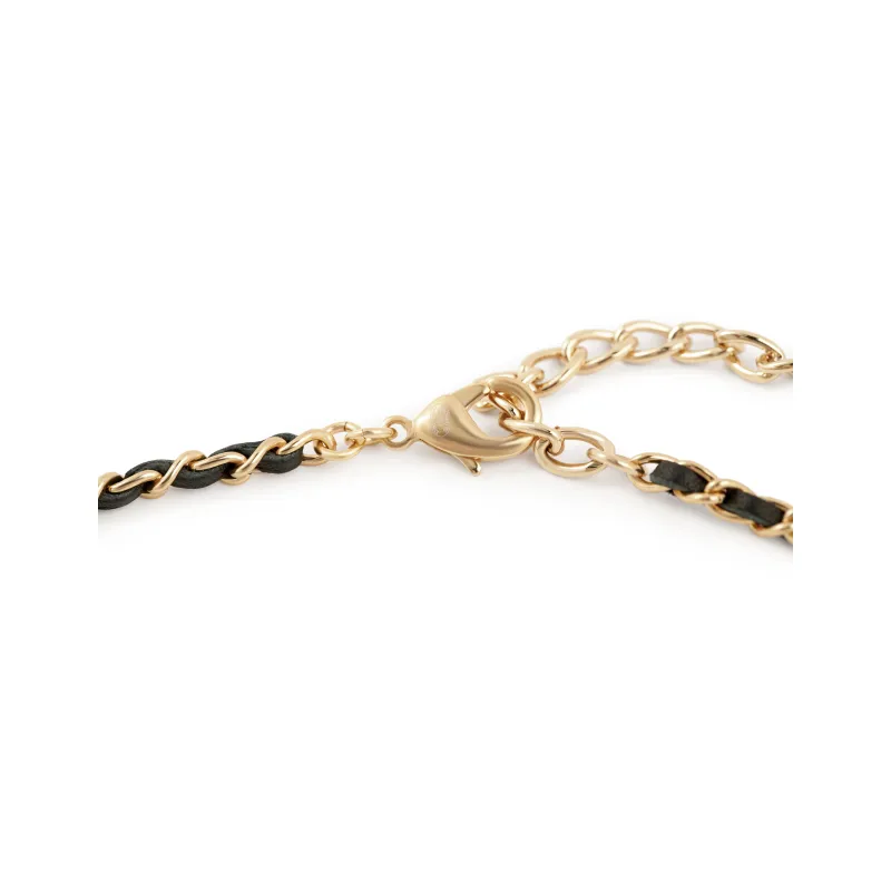 CHANEL Laces Necklaces Women's Black Gold-1