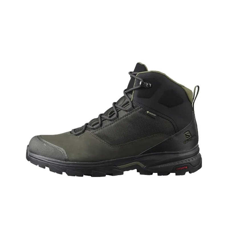 SALOMON X Ultra 4 Wear-Resistant High-Top Trekking Shoes Men's Black Green-0
