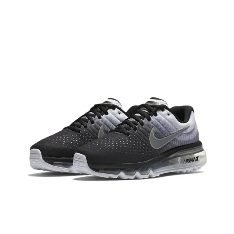 Nike Air Max 2017 Cushioning Anti Slip And Wear Resistant Low Top Running Shoes Women's Black Gray-2