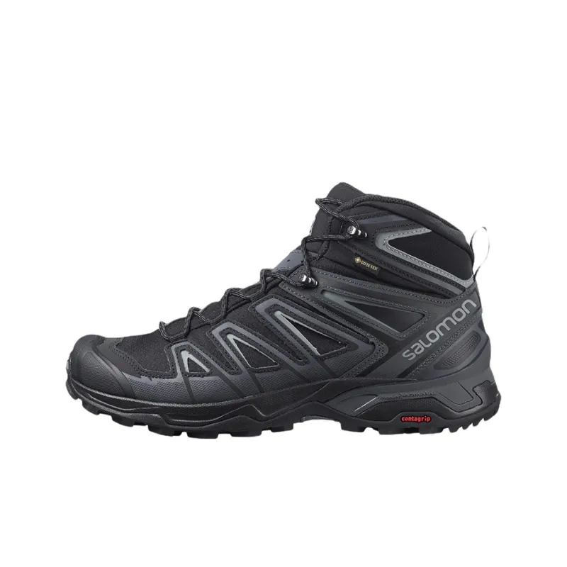 SALOMON X Ultra 3 Wear-Resistant High-Top Trekking Shoes Men's Black-0