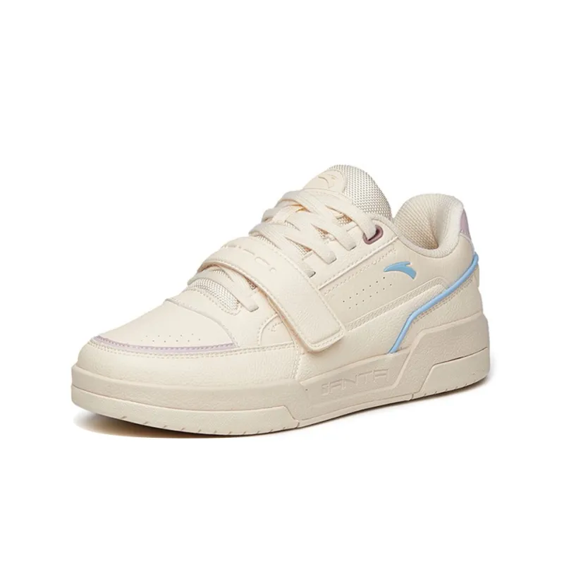 Anta Low-Top Skateboard Shoes Women's White Purple Blue-1