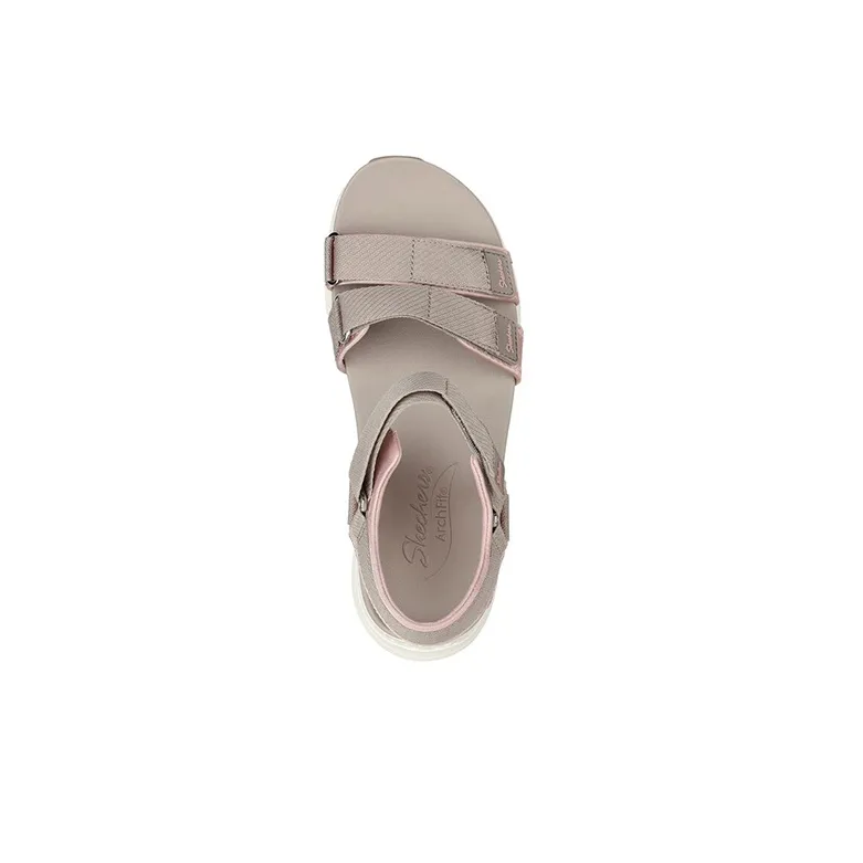 Skechers Arch Fit Fresh Bloom Beach Sandals Women's Pink Gray-2