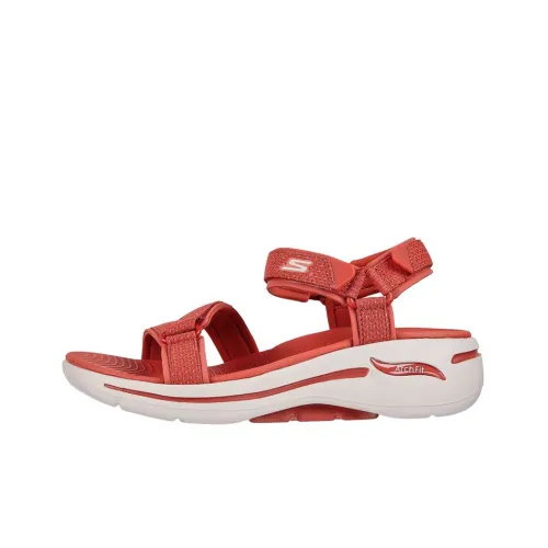 Skechers Go Walk Arch Fit Beach Sandals Women's Red Brown