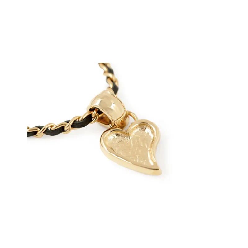 CHANEL Laces Necklaces Women's Black Gold-2