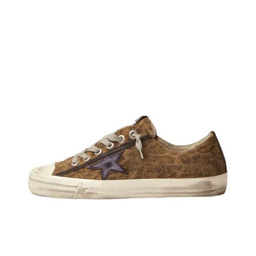 Golden Goose V-Star Skateboard Shoes Women's Low-Top Brown