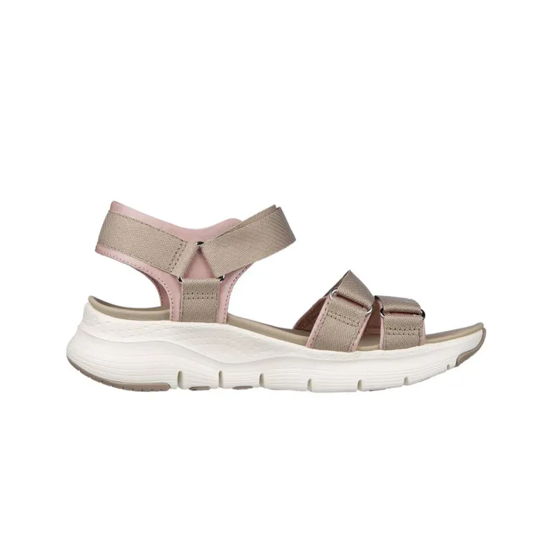 Skechers Arch Fit Fresh Bloom Beach Sandals Women's Pink Gray-1