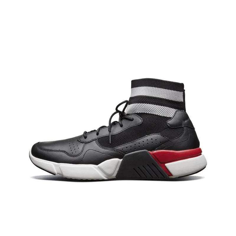 Skechers Block Cushioning, Slip Resistant, And Abrasion Resistant High Top Casual Shoes Men's Black-0