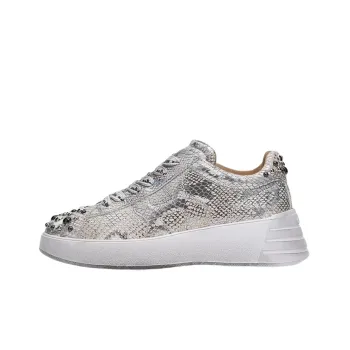 HOGAN Rebel Casual Shoes Women's Low-Top Silvery White