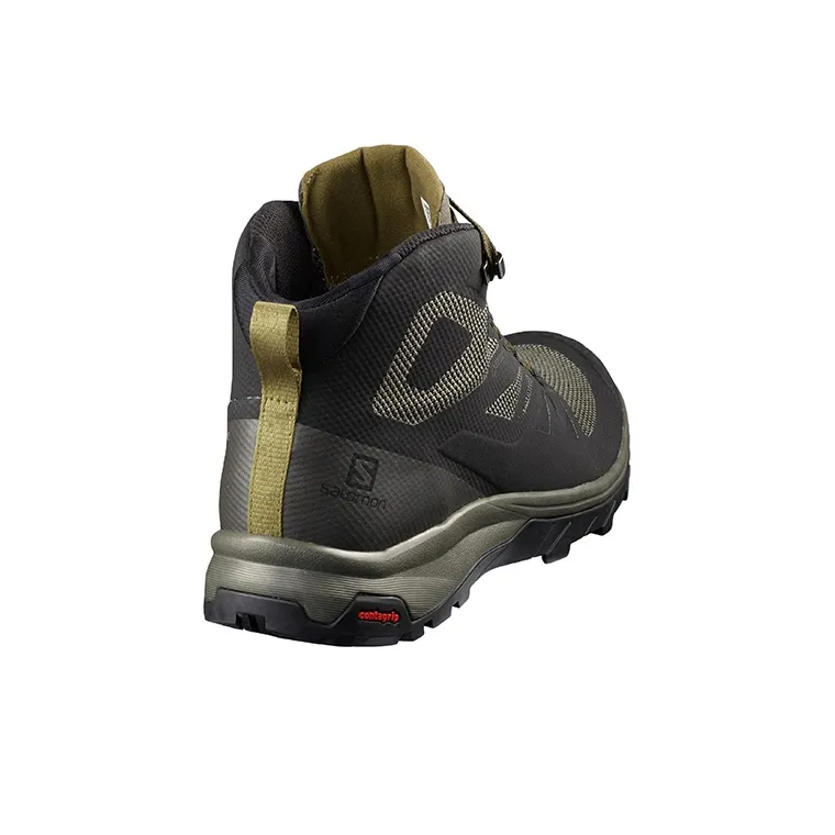 SALOMON Wear Resistant Mid Top Hiking Trekking Shoes Men's Black Green-3
