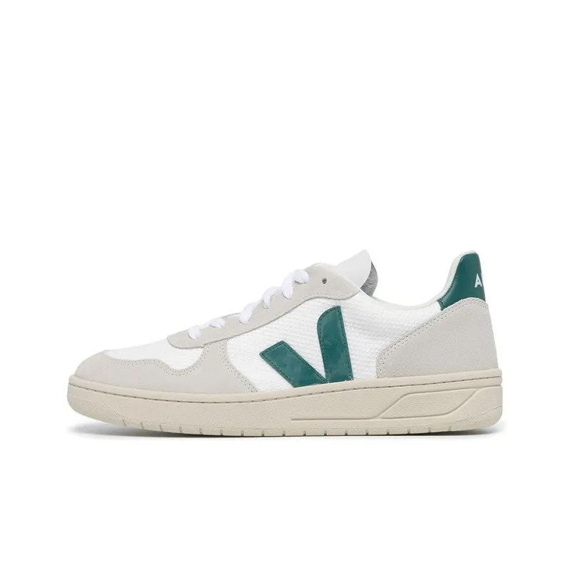 VEJA V 10 B Mesh Lace Up Sneakers 'White Beige Green'-0